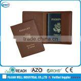 Personalized pu leather leather passport holder promotional