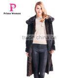 2015 Autumn And Winter Women Medium Length Coat With Mink Fur Hat Overcoat thumbnail-5