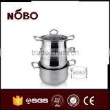 Drum Shape Steel Handles Stainless Steel Cooking Pot Set thumbnail-1