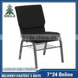 Fashionable Durable Steel Tube Material Church Chair With Bookrack thumbnail-1