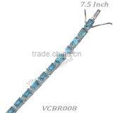 Sterling Silver Bracelet, Blue Topaz Bracelet , Rhodium Bracelet 925 Sterling Silver thumbnail-2