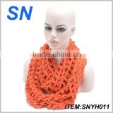 female winter fashion hollow knit infinity scarf
