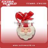 Christmas Santa Head Jar With Ribbon