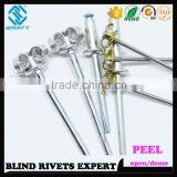 HOT SELLING OPEN END FACTORY PROTRUDING CROWN HEAD ALUMINUM STEEL PEEL RIVETS thumbnail-5