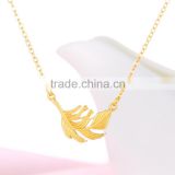 Charm Necklace Feather Pendant 925 Sterling Silver Jewelry