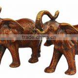 Brass Wild Elephant Pair 7"