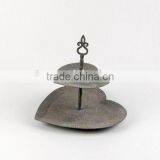 100037F- 2 Tiers Heart-Shaped Metal Holder