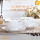 Ceramic Coffee Cup and Saucer With Gold-rim Bone China Tea Cup and Saucer thumbnail-3