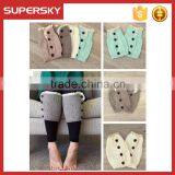 A-254 Buttons Lacy Knitting Boot Toppers Knit Button Lace Boot Cuffs Lace Knit Boot Cuffs Button Pattern thumbnail-2