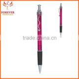Exhibition Conference Custom Wired Clip Plunger Action Ballpoint Pen With Rubber Grip Ball Pen Supplier thumbnail-3