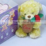 Bear hug roses gift recording plush toy for sale