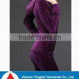 Women Sexy Slim Fit Velvet Clothing Set thumbnail-3