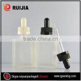 Wholesales Cosmetic Use Childproof Cap Clear Colorful Frosted Rectanglar Glass E-liquid Bottle 30ml Free Samples thumbnail-6