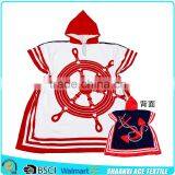 100% Cotton Terry Velour Voyage Image Printing Children Hooded Towelling Poncho thumbnail-1
