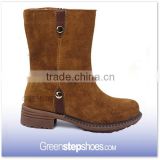 Ladies Brown Cow Suede Leather Winter Boots Shoes