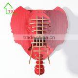 Wooden Manmoth Head Wall Art 3D Animal Home Restaurant Decoration Wall Hanging thumbnail-4