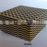 Wooden Box Painted Black Waves thumbnail-1