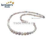 16inches 3-9mm Good Design Near Round New Fashion Pearl Long Necklace 925 thumbnail-2