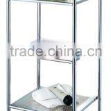 3 tier arch type metal steel tube storage rack chrome