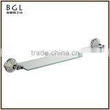 Daily Home Use Products Zinc Alloy Chrome Finishing Wall Mounted Bathroom Accessories Glass Shelf