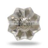 Glass small melon knob (clear) chrome