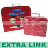 Luxury High Quality Custom Logo Printed Paper Storage Gift Box Suitcase With Metal Handle thumbnail-3