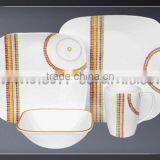 20pcs Square Shape White Dinner Service Sets Ceramic