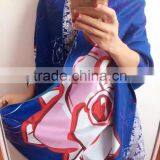 High Quality Digital Print Rose Silk Custom Colorful Print Scarf thumbnail-2