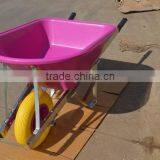 Commercial Pink Poly Tray Wheelbarrow With Single Wheel thumbnail-5