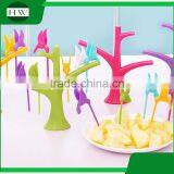 Eco Plastic Tableware Kid Cartoon Tree Humming Bird Birdie Fruit Fork Set thumbnail-1