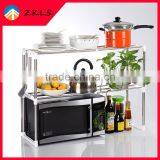 Scalable 2 Tier Kitchen Microwave Oven Storage Hanger Rack thumbnail-2