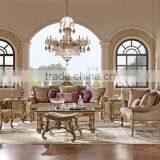 Fancy Art Painting Living Room Sofas, Elegant Hand Painting 3+2+1 Sofa Set, Classic Wood Carving Living Rroom Furniture Set thumbnail-1