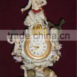 Royal Crown Prize Cup Ceramic/Porcelain Enamel Clock, Elegant Trophy Cup Table Clock, Flower Hand Painting Design thumbnail-3