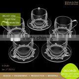 Eco Friendly Personalized Borosilicate Personalized Tea Cup Saucer Set thumbnail-2