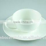 Ceramic Porcelain White Cup Saucer Set, Bulk Tea Cups and Saucers Cheap, Coffee Cup and Saucer thumbnail-2