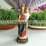 Resin colorful hand paint virgin mary and baby jesus figurine