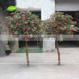 GNW BLS052 Artificial Fake Rose Tree Nature Wood Stand Customized Size For Wedding thumbnail-1