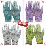 NMSAFETY Cheap Flower Print PU Gardening Safety Gripper Gloves thumbnail-1