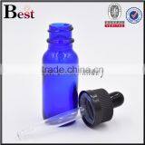 0.5oz Blue Boston Round Bottle Boston Round Glass Bottle With Child Proof Dropper Cap thumbnail-2