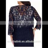 Best Selling Women Spring Fashion Blue Lace Jacket OEM Service thumbnail-3