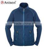 Patchwork Windproof Warm Men Zipper up Stand Collar Reglan Sleeve Fleece Jacket thumbnail-2