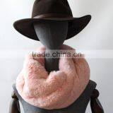 Myfur Customize Wholesale Fashion Design Trendy Circular Fake Fur Soild Color Neck Scarf thumbnail-1
