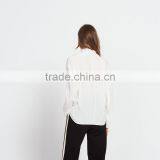 NEWEST DESIGN Nice Fastening at the Collar Women V-neck and Long Sleeve Blouse thumbnail-3