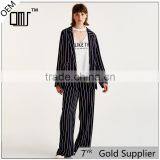2017 SIMPLE STYLE Ladies Long Casual Striped Blazer Coat thumbnail-1
