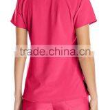Women's V-neck Scrub Top Staff Nurse Uniform thumbnail-4