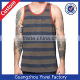 Mens Custom Striped Wholesale Gym Tank Top Guangzhou