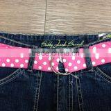 Girls Cotton Spandex Denim Capri With Belt and Rhinestone #9R5559 thumbnail-3