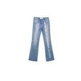 Blue Colour Fashion Design for 2014 Lady Jeans Wholesale Price thumbnail-1