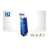 Blue Corrugated Cardboard Pallet Display , Trapezoid Display Floor Standing