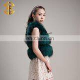 Factory Wholesale Customized Green Lady Real Women Raccoon Fur Vest thumbnail-3